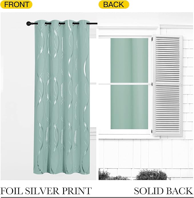 NICETOWN Aqua Blue Curtains 72 inch Long - Image 6