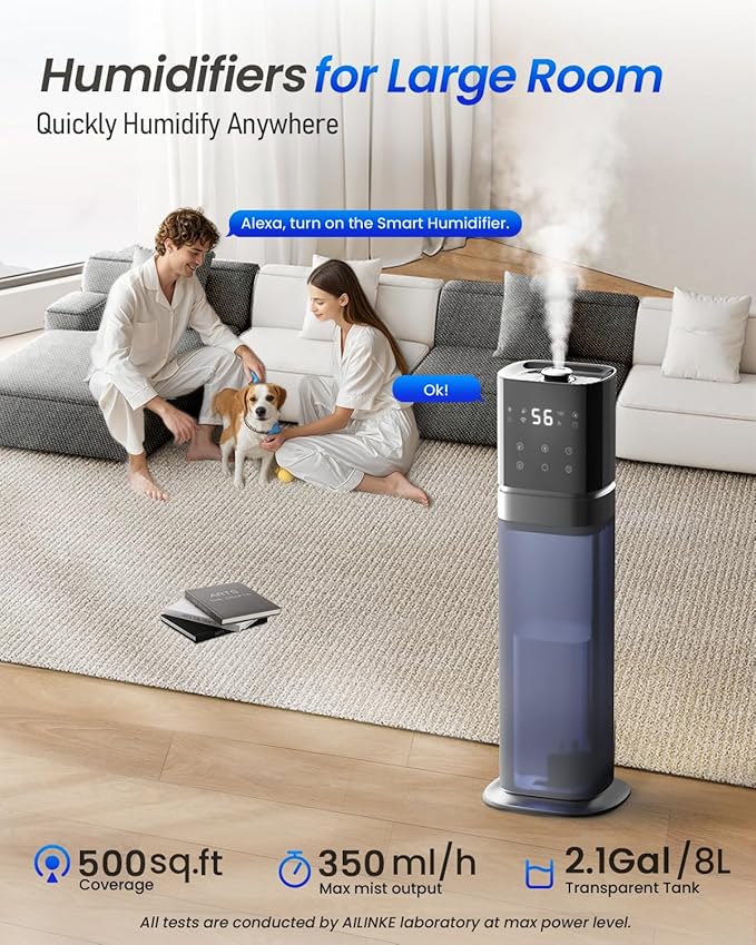 Smart Humidifier Large Room, 2.1Gal/8L Humidifiers - Image 2