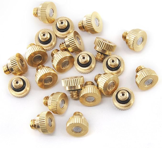 Brass Misting Nozzles for Outdoor Cooling System 22 pcs, 0.012" Orifice 10/24 - Image 4