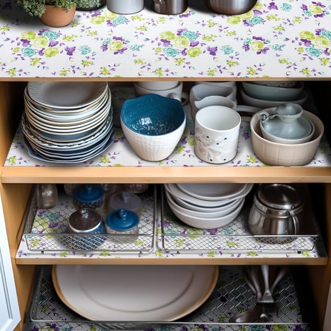 2 Rolls 18" W x 96" L Floral Drawer and Shelf Liner - Image 8