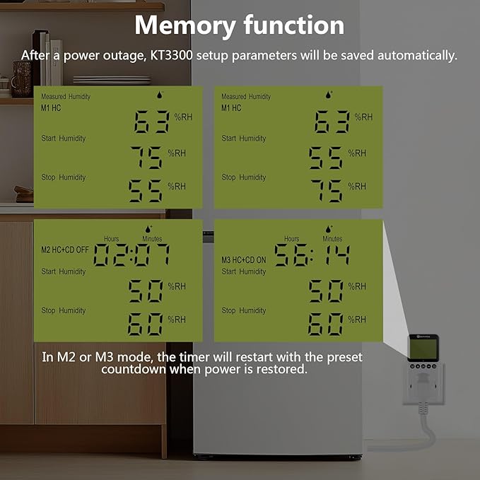 Digital Humidity Controller Outlet Plug 120v 15A Humidistat Countdown Control - Image 7