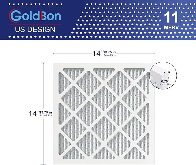 14x14x1 Air Filter 6 Pack MERV 11 MPR 1000 FPR 7- GoldBon AC Filter USA Design- - Image 2