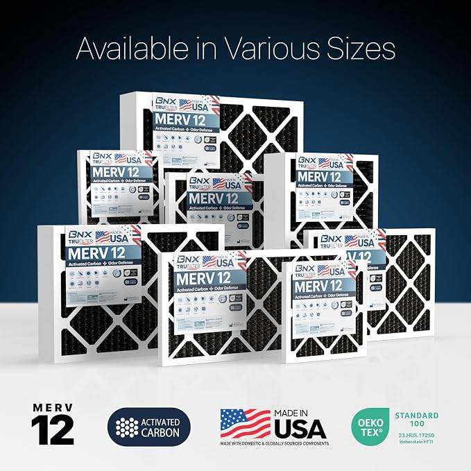BNX TruFilter 20x24x1 MERV 12 Odor Defense AC Furnace Air Filter - Image 9