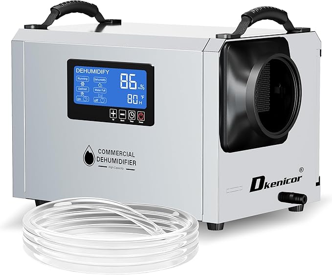 145 Pints Commercial Dehumidifier, Industrial Water Damage Unit up to 6 by Dkenicor