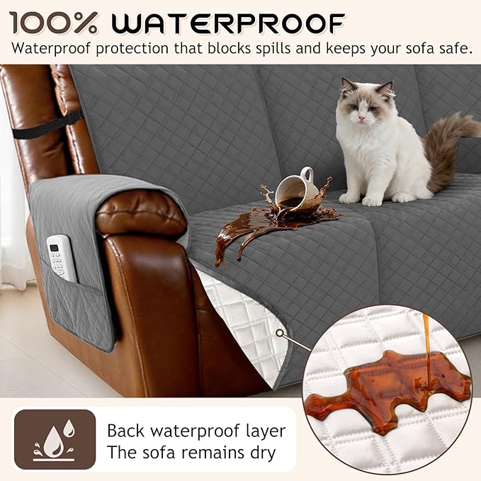 Arfntevss Waterproof Recliner Sectional Couch Covers - Image 2