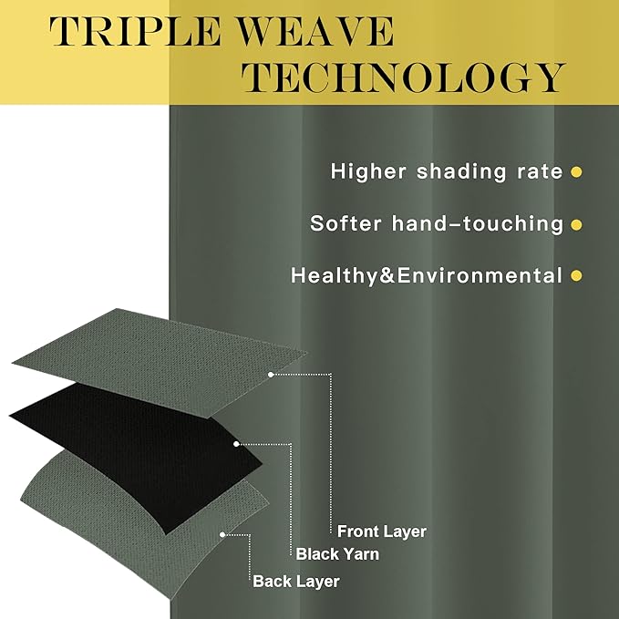 NICETOWN Blackout Living Room Curtain 95 inches Long - Image 3