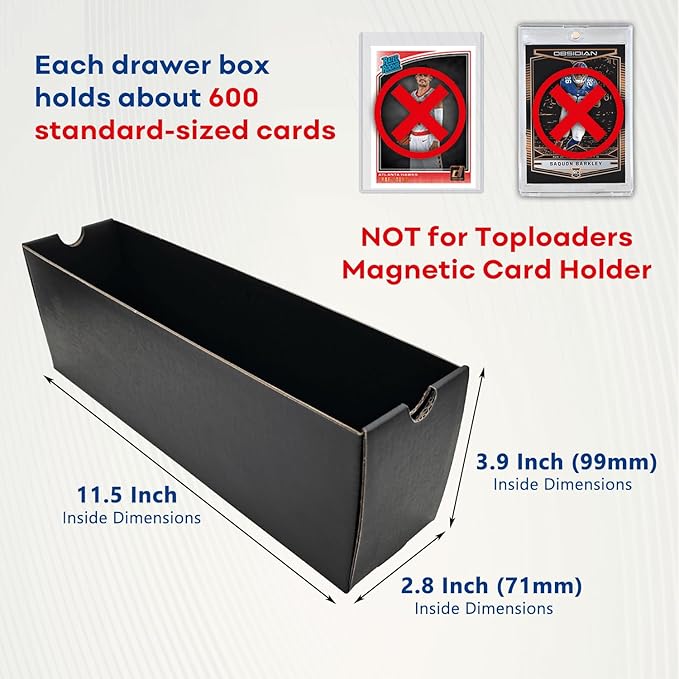 Trading Card Storage Box with 100 Dividers, Cardboard Collectors Cards - Image 4