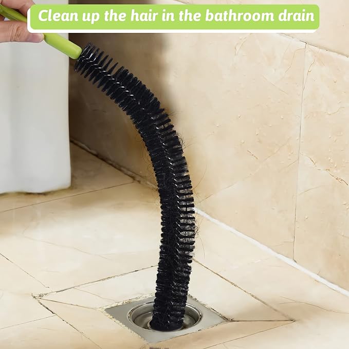 Sewer Drain Brush, Drain Clog Remover, 17inch Flexible Long Pipe Snake Hair - Image 4