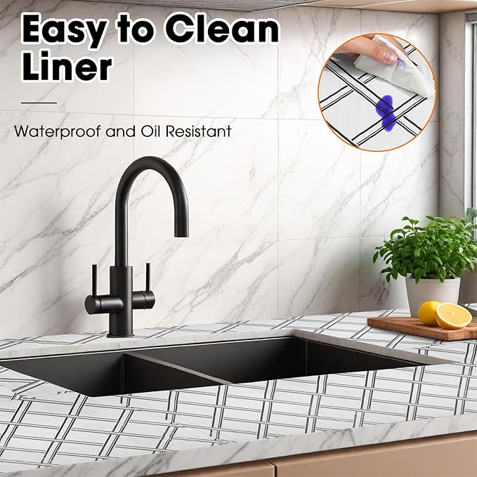 Drawer and Shelf Liner for Kitchen Cabinets Non-Adhesive Cabinet Liners for - Image 3