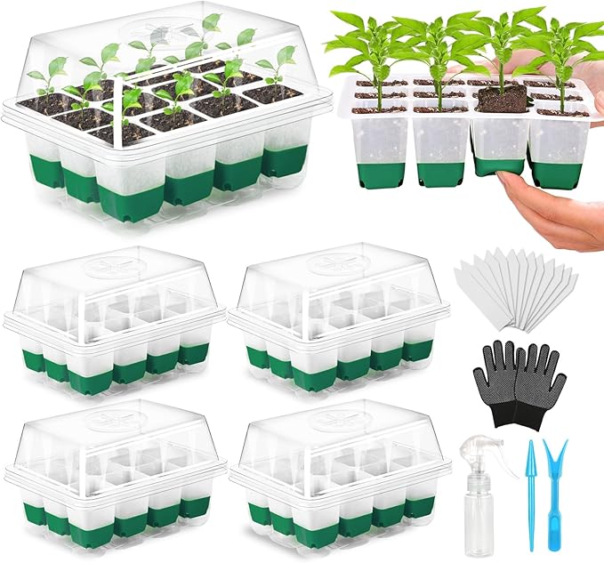 Reusable Seed Starter Tray, 4 Pack Silicone Seed Starter Kit by Mckanti