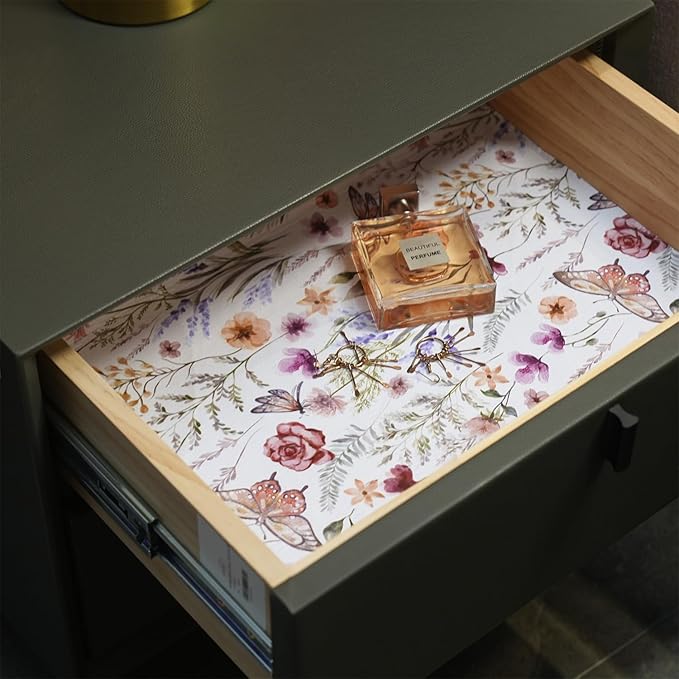 Floral Shelf and Drawer Liner for Kitchen Cabinets, 16IN x 10FT Non-Adhesive - Image 5
