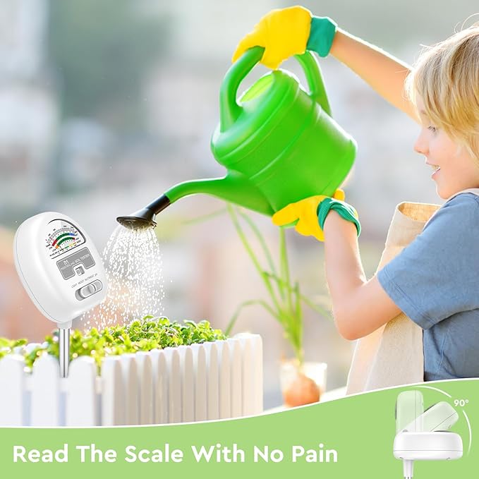 Soil Moisture Meter, 4-in-1 Soil pH Tester, Moisture/Light/Nutrients/pH Meter - Image 5