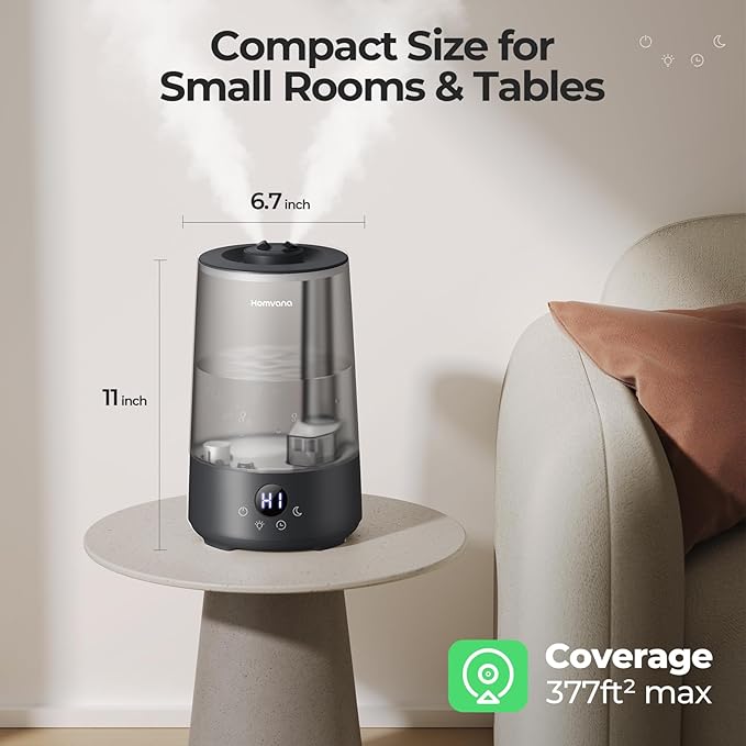 Homvana Humidifiers for Bedroom Home, 3.6L Cool Mist Top-Fill 34H Super Long - Image 8