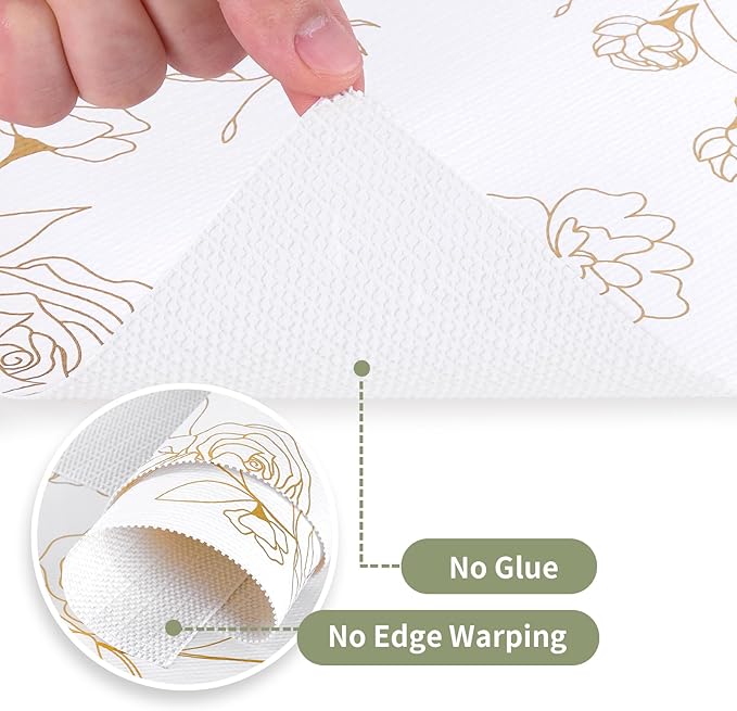 Shelf Liners for Kitchen Cabinets Non Adhesive Drawer Liner 23.6in x 30FT Gold - Image 9