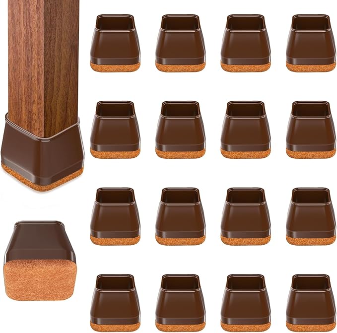 16Pcs Square Chair Leg Floor Protectors by BAIPOK