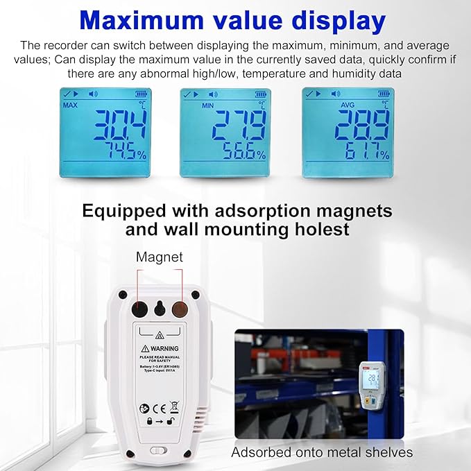 BT Temperature Humidity Data Logger Smart Thermometer Hygrometer 64000 - Image 8