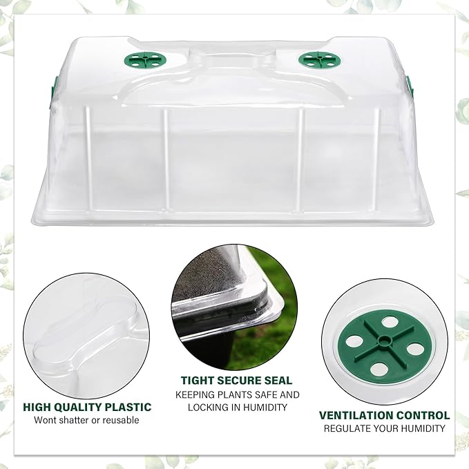 Foaincore 10 Packs 7'' Tall Humidity Vented Domes 1020 Flat Trays Cover Clear - Image 5