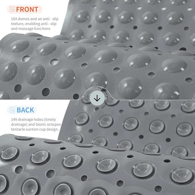 Anti-Slip Bathtub Shower mat, 20.8×20.8（Approximately 53×53cm） inch Soft - Image 2