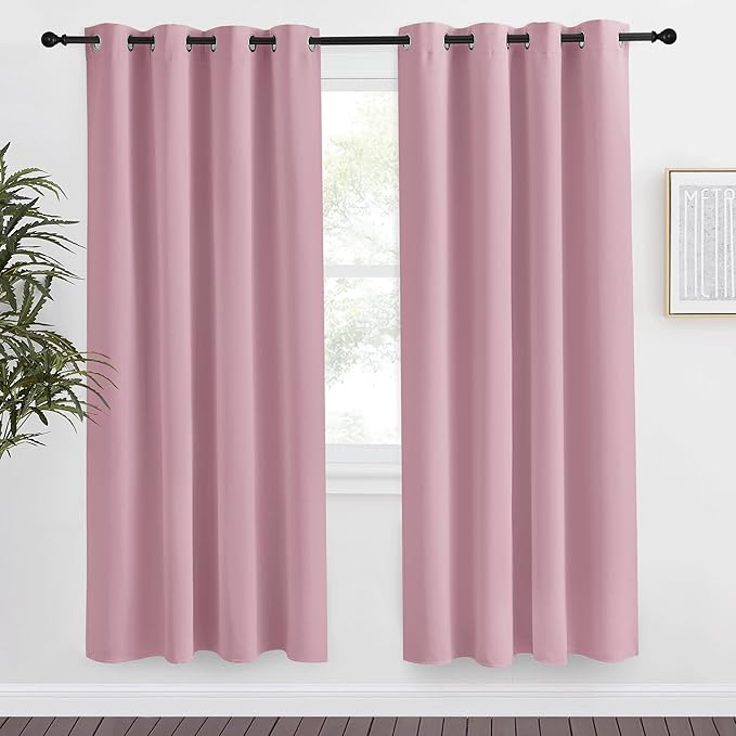 NICETOWN Rouge Pink Blackout Curtain 78 inch Long, W55 x L78, 1 Panel, Thermal by NICETOWN