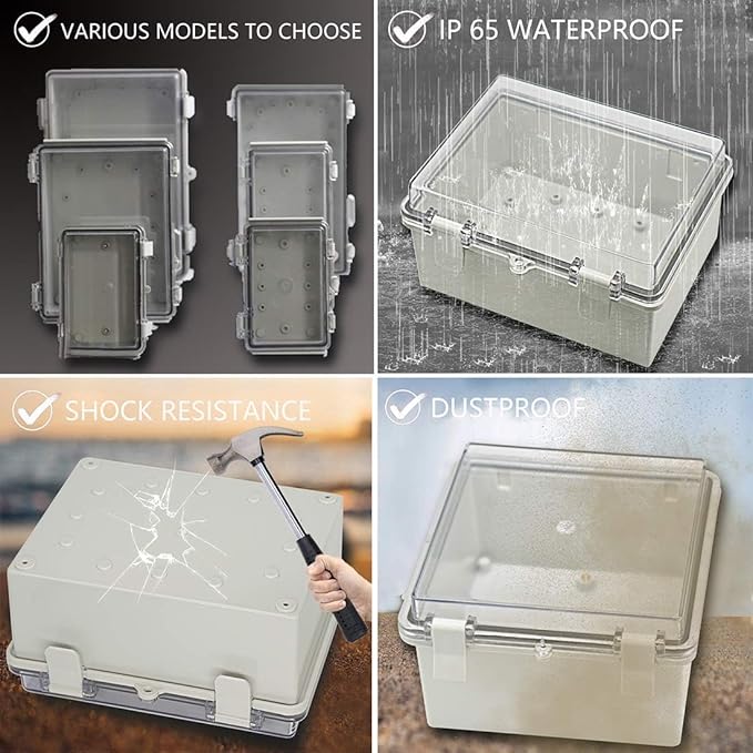 Zulkit 2pcs Junction Box ABS Plastic Dustproof Waterproof IP65 Electrical Boxes - Image 7