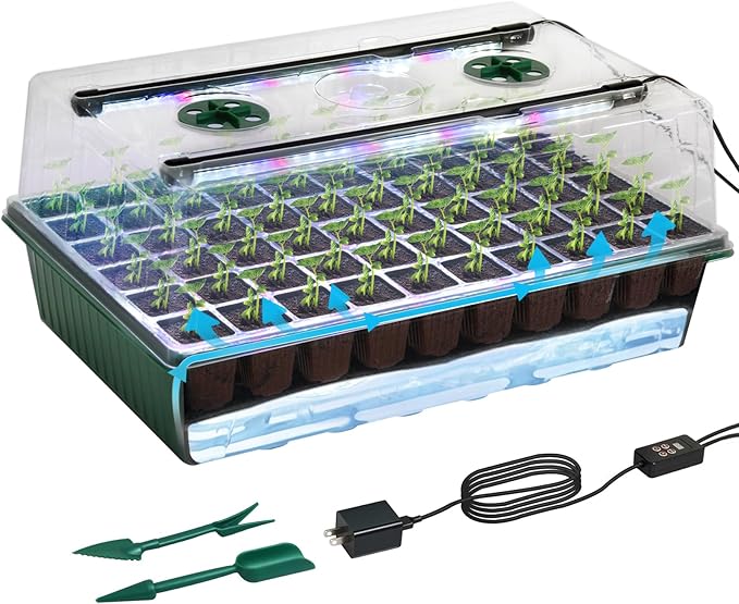 TONYFUL Seed Starter Tray with Grow Light, 60-Cell Seed Starter Kit with 4.07” by TONYFUL