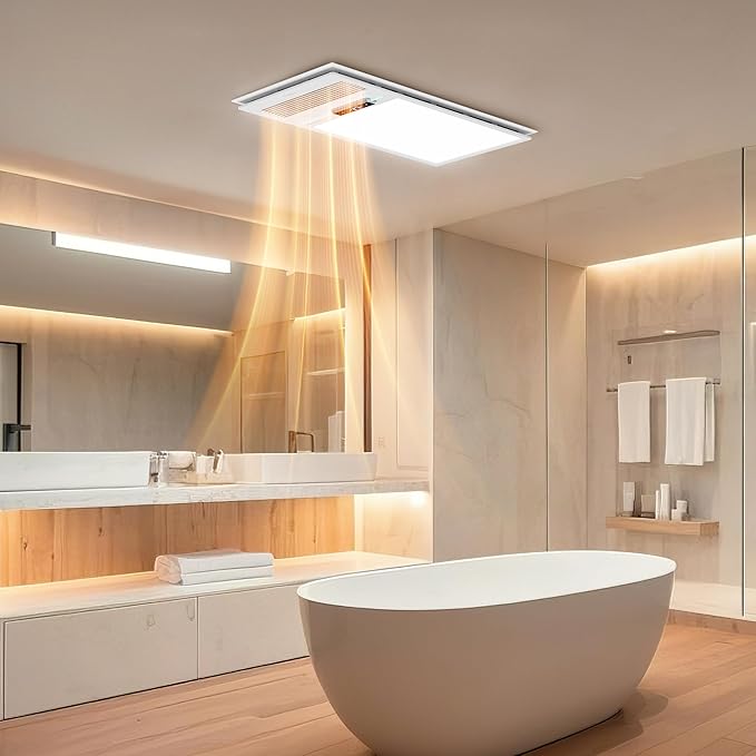 Bathroom Fan with Light and 1800W Heater, 160 CFM Ventilation, Remote Control - Image 9