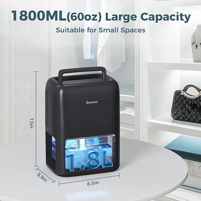60 OZ Dehumidifiers for Home, Dual-Semiconductor Quiet Dehumidifier - Image 5