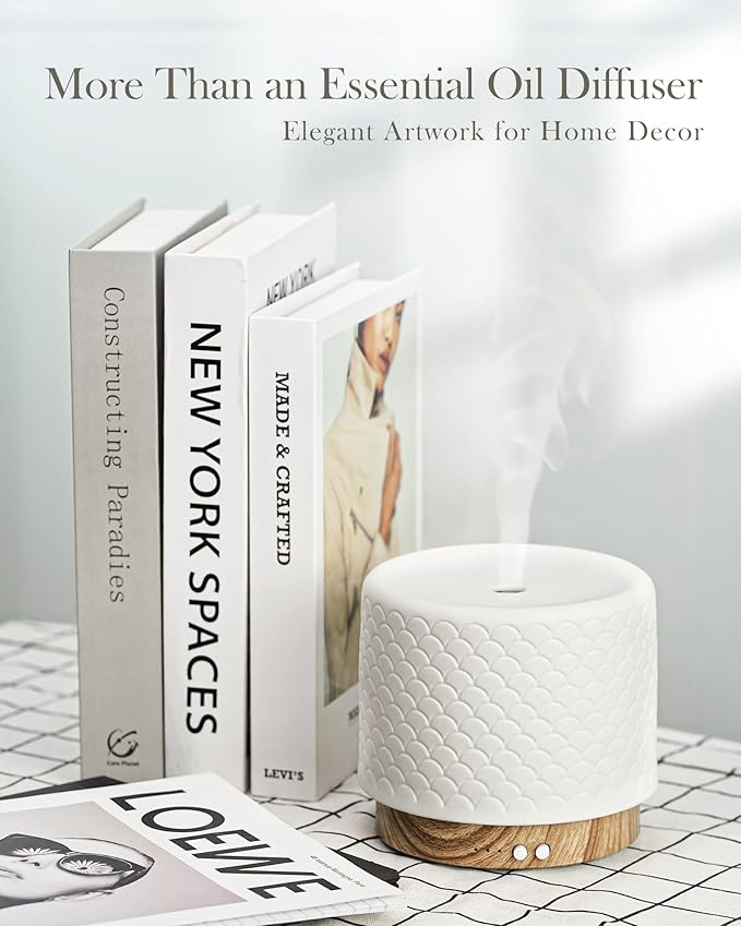 Essential Oil Diffuser, 280ml Ceramic Diffusers - Image 5