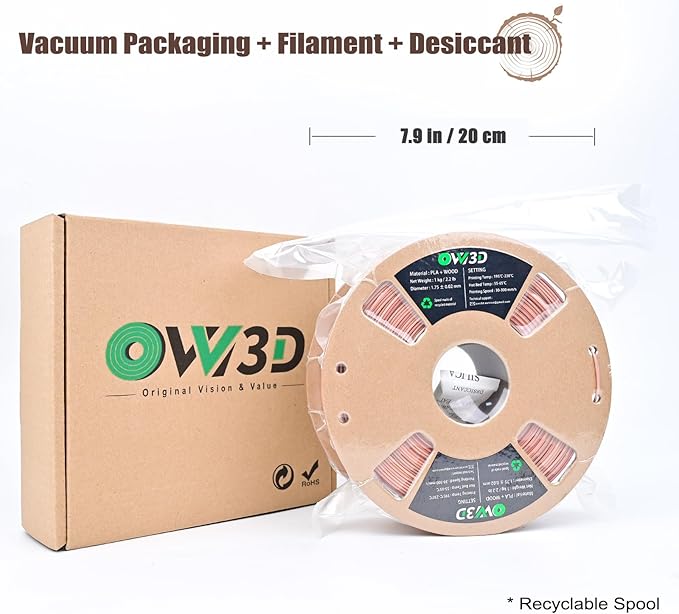 OVV3D PLA Filament Wood PLA, 3D Printer Filament Gradient Multicolor Wood PLA - Image 8