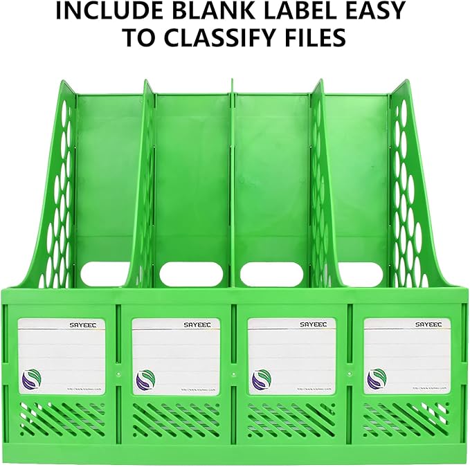 SAYEEC Magazine File Holder, Plastic Desk Organizer File Folder Holder - Image 5