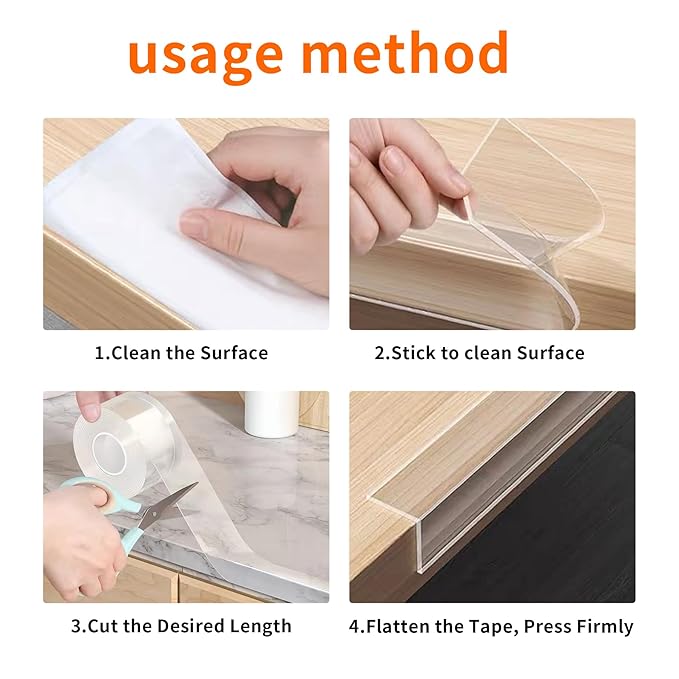 3Pack Soft Corner Protectors for Furniture Strip, 2 in x 9.84 Ft, Wall Corner - Image 7