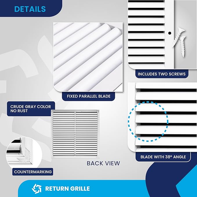 24x24 Inch Air Return Vent Cover Decorative – Premium Aluminum AC Vent Cover - Image 9