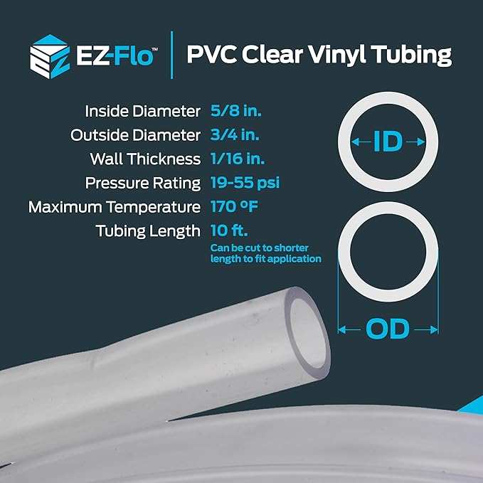 Eastman 5/8 Inch ID PVC Clear Vinyl Tubing, 10 Foot Length - Image 4