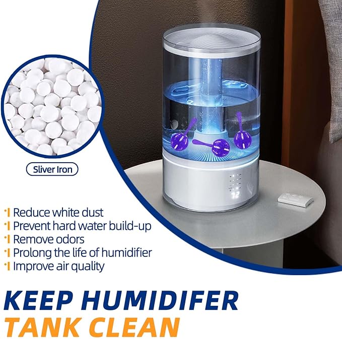 Humidifier Cleaner Ball, Tank Cleaning Cartridge, Purifies Water and Eliminates - Image 3