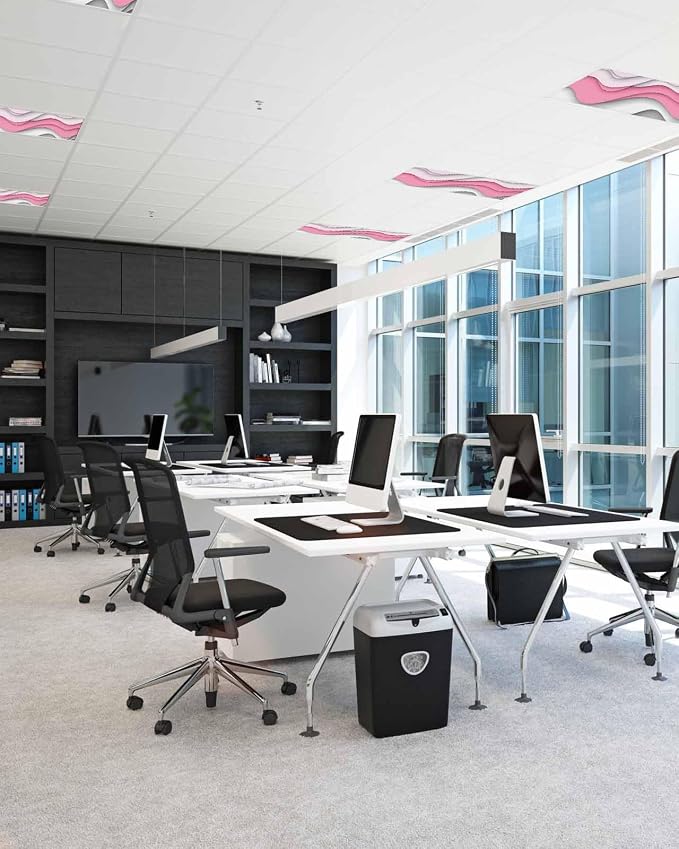 Yukro 2 Pack Pink Ombre Fluorescent Light Covers Pink Gray Gradient Abstract - Image 3