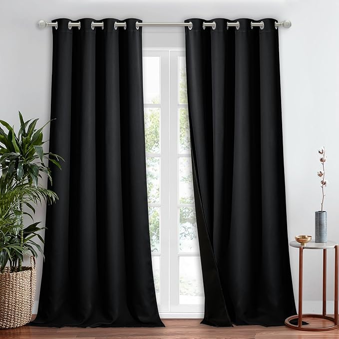 NICETOWN Heat Blocking 100% Blackout Curtains, 52 inches x 90 inches, 1 Panel by NICETOWN