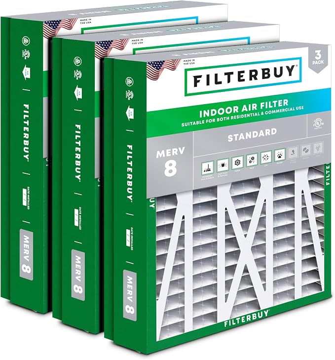 Filterbuy 24.5x27x5 Air Filter MERV 8 Essential Dust & Allergy Defense by Filterbuy