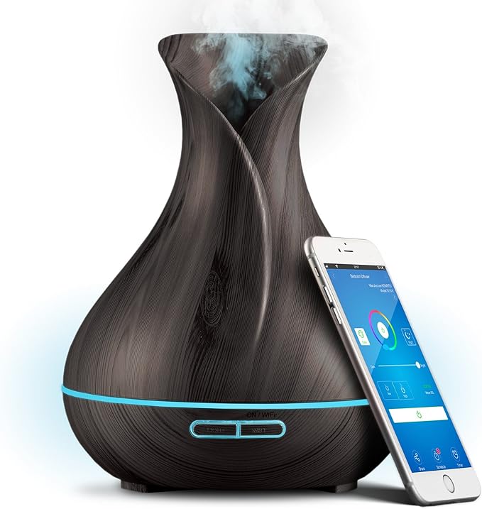 Smart WiFi Wireless Essential Oil Aromatherapy 400ml Ultrasonic Diffuser & by PureDailyCare
