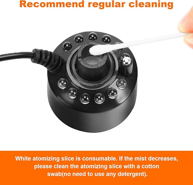 FITNATE Mist Maker, 12 LED Mister Fogger Water Fountain Pond Fog Machine - Image 6