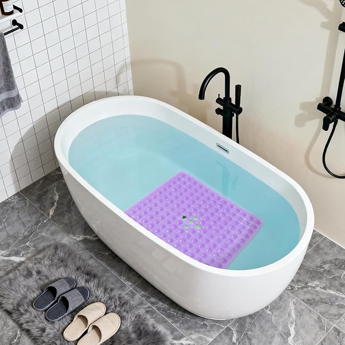 Anti-Slip Bathtub Shower mat, 20.8×20.8（Approximately 53×53cm） inch Soft - Image 4