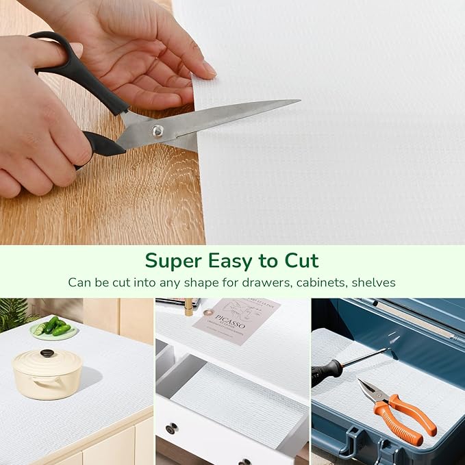 Practical White Shelf Liners for Kitchen Cabinets 18" x20FT, Non-Adhesive - Image 5