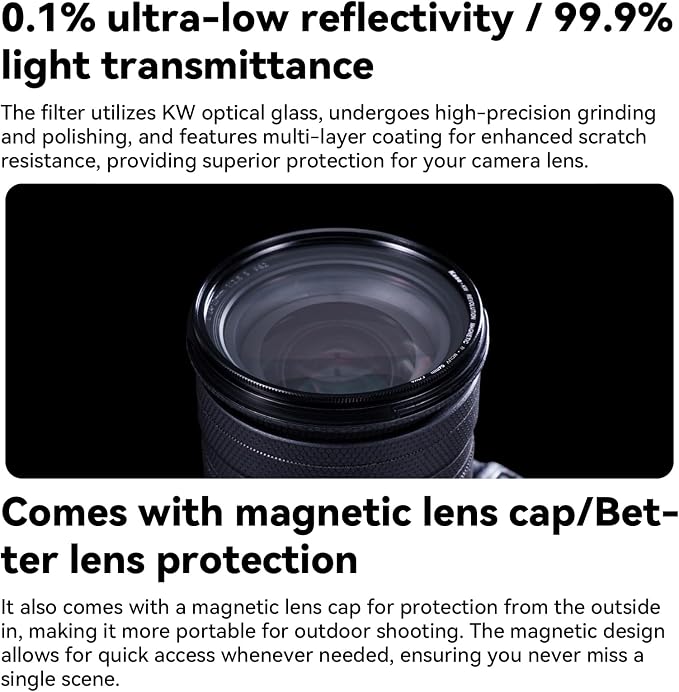 Kase 49mm KW Revolution Plus MCUV Magnetic Slim UV Filter, HD Optical Glass - Image 9