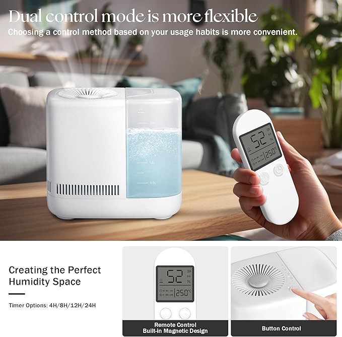 Evaporative Humidifier for Bedroom – Dishwasher Safe, No White Dust, Smart - Image 6