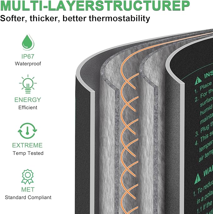 Seedling Heat Mat 8 Pack, Waterproof Warm Hydroponic Plant Heating Mat - Image 3