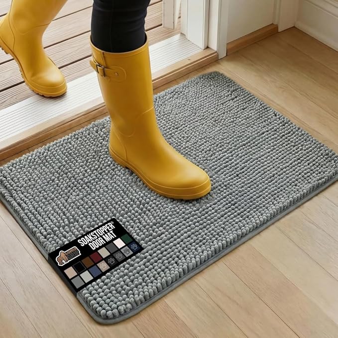GORILLA GRIP SOAKSTOPPER Dog Door Mat, 30x20 Machine Washable Rug Absorbent by GorillaGrip