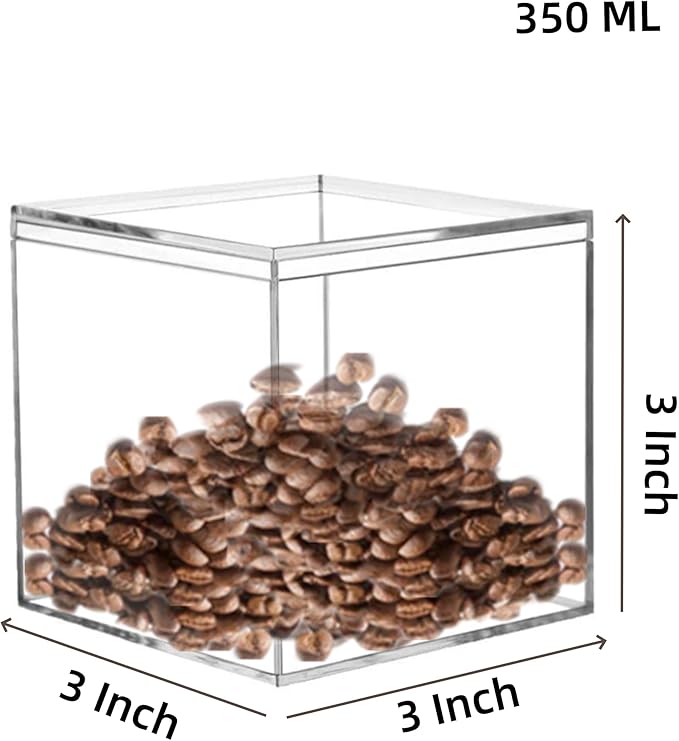 KissYou Acrylic Box with Lid 2 Pieces Clear Square Cube Jewelry Storage Box - Image 2