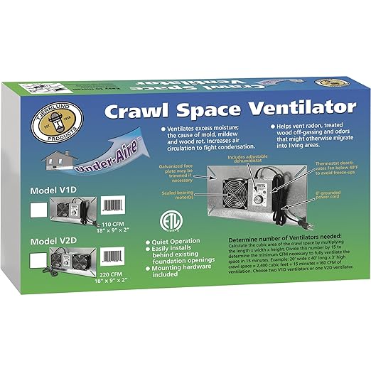 Tjernlund V1D UnderAire Crawlspace Ventilator Fan Moisture Mold Reducing - Image 4