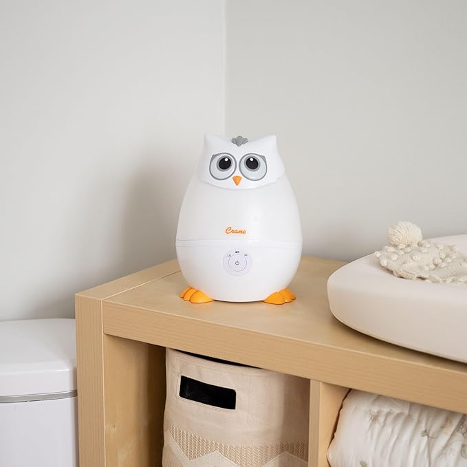 Crane Baby Mini Adorable Snow Owl Baby Humidifier, 0.5 Gal Cool Mist Humidifiers - Image 5