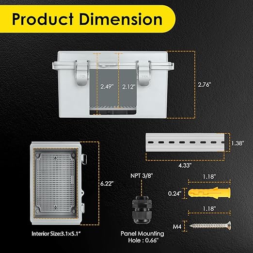 Waterproof Electrical Junction Box, IP67 Plastic Weatherproof Electrical - Image 3