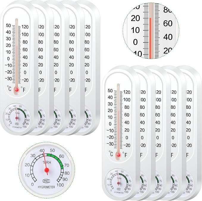 Leinuosen 3 Pcs Indoor Outdoor Wall Thermometer Humidity Meter Vertical by Leinuosen